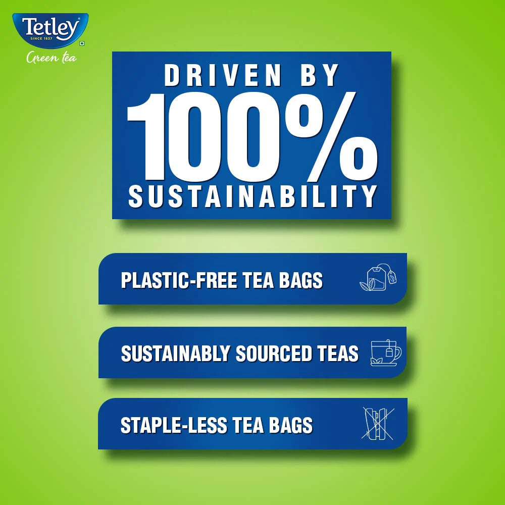 Tetley Green Tea Lemon and Honey (100 Tea Bags)