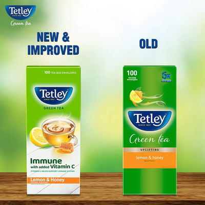 Tetley Green Tea Lemon and Honey (100 Tea Bags)