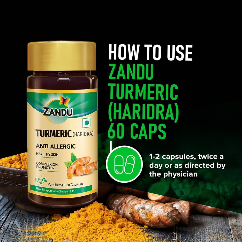 Zandu Turmeric (Haridra) Anti Allergic Capsules Trendia Foods