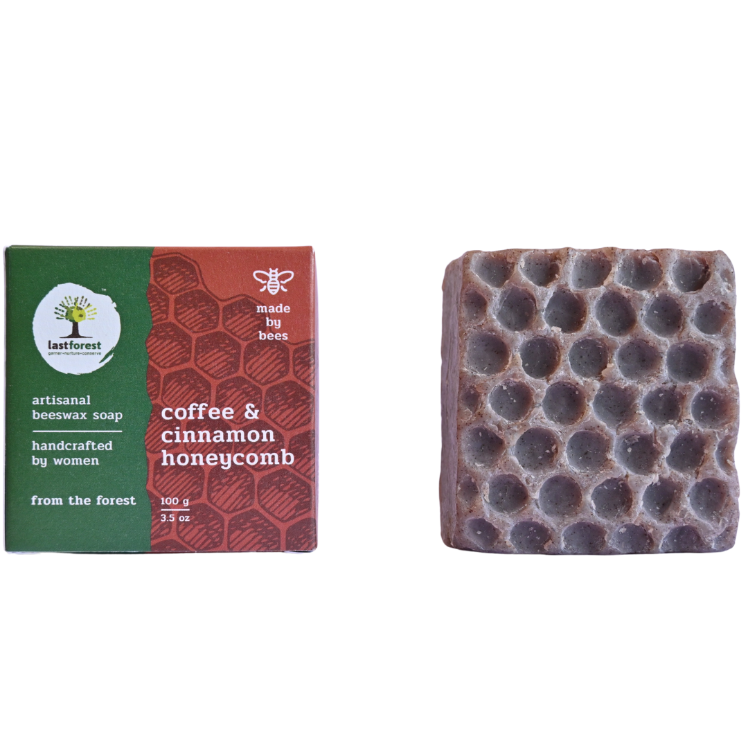 Artisanal Handmade 'Honeycomb' Beeswax Soap – Coffee & Cinnamon - Last Forest