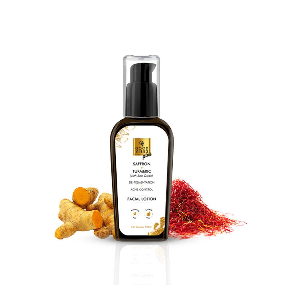 Good Vibes Plus DePigmentation + Acne Control Facial Lotion Saffron