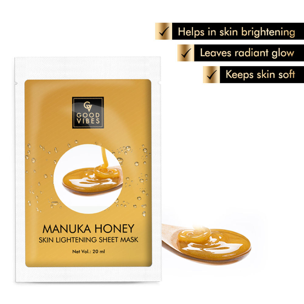 Good Vibes Manuka Honey Skin Lightening Sheet Mask Trendia Foods