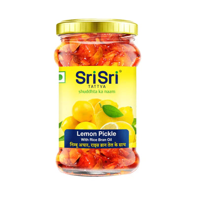 Lemon Pickle - Rice Bran Oil, 300 g -  Sri Sri Tattva